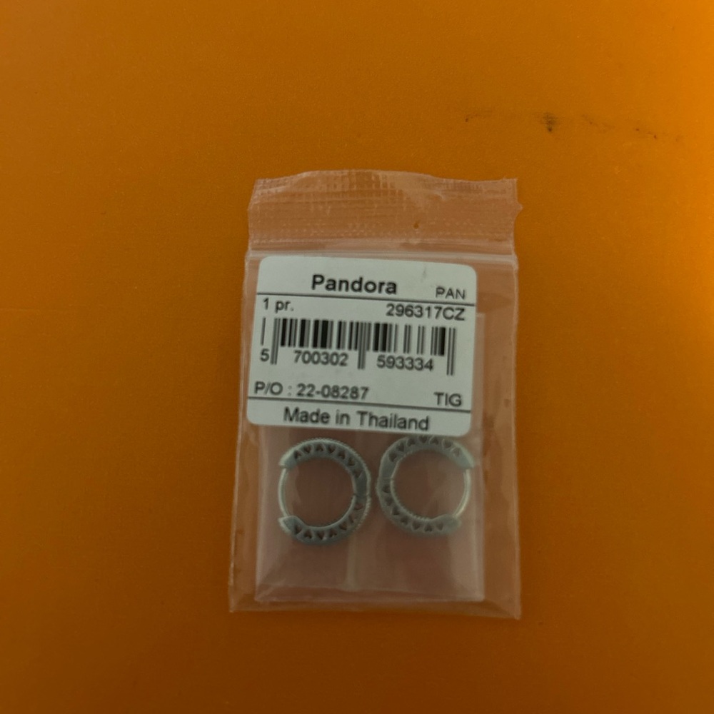 Pandora Silver Textured Hoop Earrings